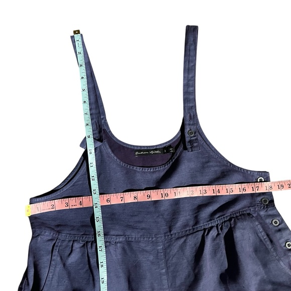 Gudrun Sjoden Denim Overalls Linen Blend Cropped Wide Leg Jumpsuit - Size S - Picture 5 of 6